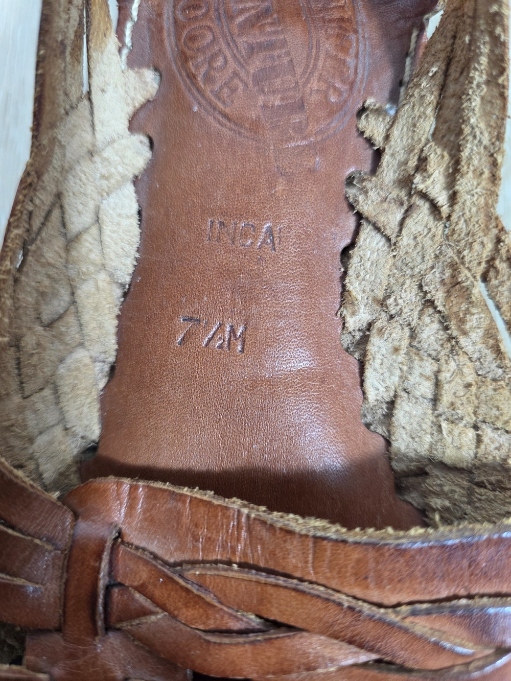 Jennifer Moore Adventure Women’s Brown Leather Woven Huarache Flats - Picture 6 of 11